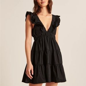 Abercrombie Black Ruffle Tiered Mini Dress